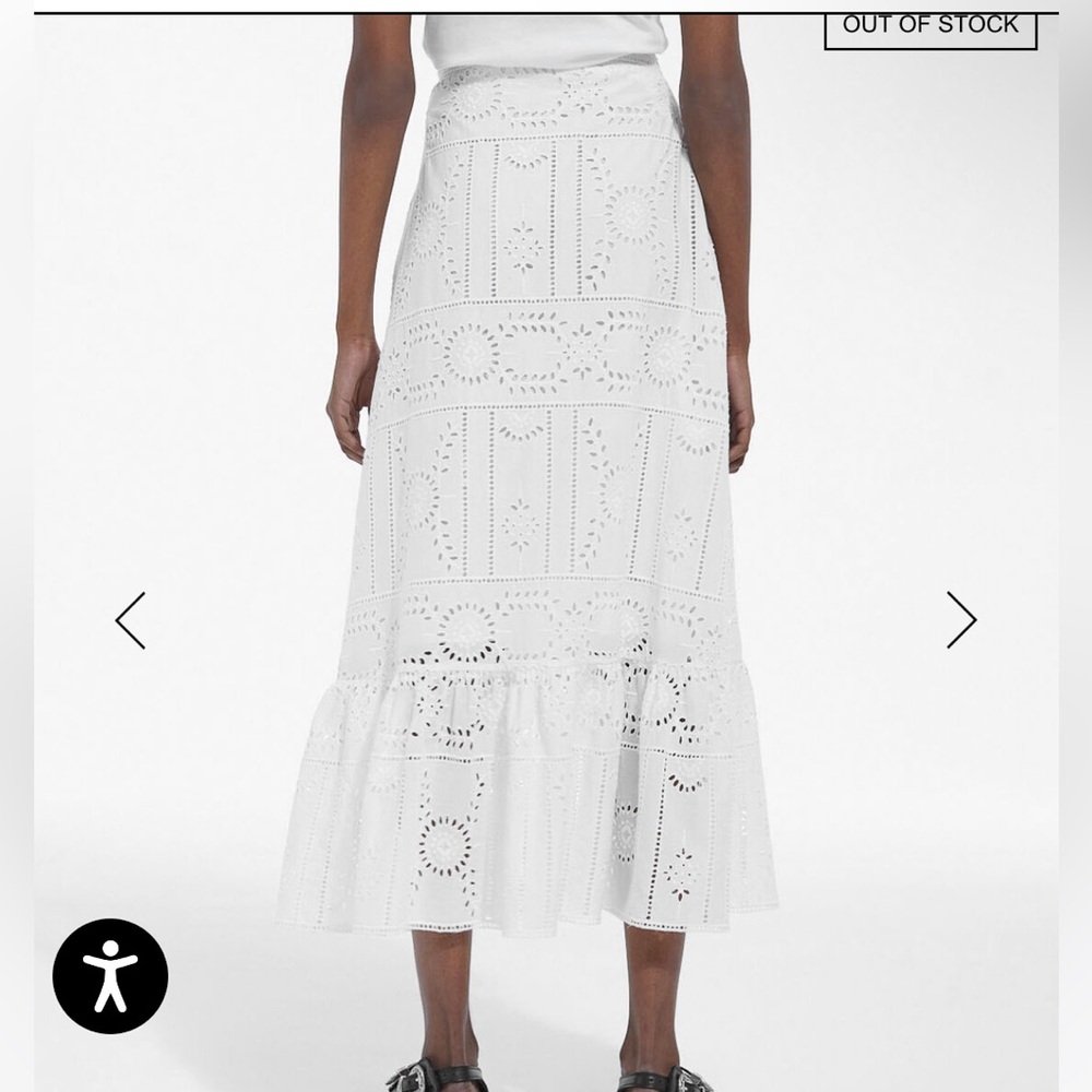 The kooples eyelet midi skirt